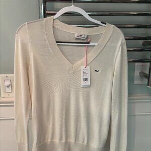 Vintage Vines Heritage Cotton V Neck Sweater, NWT